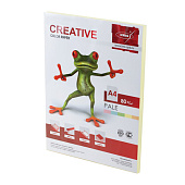 Бумага CREATIVE color (Креатив), А4, 80 г/м2, 100 л., пастель желтая, БПpr-100ж