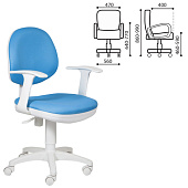 Кресло оператора CH-W356AXSN с подлокотниками, голубое, пластик белый, CH-W356AXSN/15