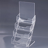 Подставка для визиток настольная BRAUBERG, 95х20 мм, 4 кармана глубиной 32 мм, 290421