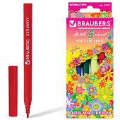 Фломастеры BRAUBERG "Blooming flowers", 6 цветов, вентилируемый колпачок, картонная упаковка с радужной фольгой, 150559