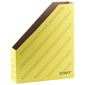 Лоток вертикальный для бумаг, микрогофрокартон, 75 мм, до 700 листов, желтый, STAFF, 128 883