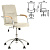 Кресло оператора "Samba GTP", деревянные накладки, хром, кожзам бежевый
