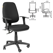 Кресло оператора СН 661 с подлокотниками, черное 15-21, 1182994