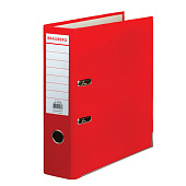 Папка-регистратор с покрытием из полипропилена, 75 мм, прочная, с уголком, BRAUBERG, красная, 226598