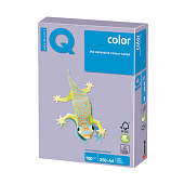 Бумага IQ (АйКью) color, А4, 160 г/м2, 250 л., умеренно-интенсив (тренд) бледно-лиловая, LA12
