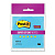Блок самоклеящийся (стикер) POST-IT Super Sticky, 76х76 мм, 45 л., неоновый голубой, 654RF-SB