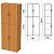 Шкаф закрытый "Фея", 740х390х2000 мм, цвет орех милан (КОМПЛЕКТ)