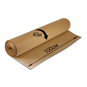 Крафт-бумага для упаковки, 1000 мм х 40 м, 78 г/м2, в рулоне, BRAUBERG