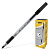 Ручка шариковая BIC "Round Stic Exact", корпус серый, узел 0,8 мм, линия 0,3 мм, резиновый упор, черная, 918542