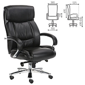 Кресло офисное BRABIX PREMIUM "Direct EX-580", хром, рециклированная кожа, черное