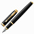 Ручка перьевая PARKER "IM Core Black Lacquer GT", черный глянцевый лак, латунь, позолота, синяя, 1931645