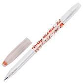 Ручка шариковая масляная PENSAN Global-21, корпус прозрачный, узел 0,5 мм, линия 0,3 мм, красная, 2221/12