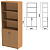 Шкаф полузакрытый "Этюд", 800х384х1942 мм, цвет бук бавария (КОМПЛЕКТ)