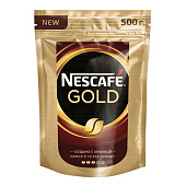 Кофе растворимый NESCAFE (Нескафе) "Gold", сублимированный, 500 г, мягкая упаковка, 12327046