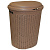 Корзина 50 л, с крышкой, для мусора/белья, овальная, пластик, 53х43х34 см, коричневая, "Ротанг", IDEA, М 2601