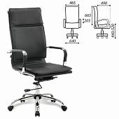Кресло офисное BRABIX "Cube EX-523", экокожа, хром, черное, 531946