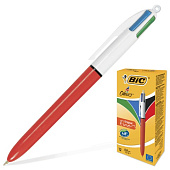 Ручка шариковая автоматическая BIC "4 Colours", 4-цветная, узел 0,8 мм, линия 0,3 мм, синий, черный, красный, зеленый, 889971