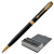 Ручка шариковая PARKER "Sonnet Slim GT", тонкий корпус черный лак, латунь, позолоченные детали, черная, 1931520