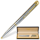 Ручка шариковая GALANT "Barendorf", подарочная, корпус серебристый, золотистые детали, узел 0,7 мм, синяя, 141011