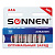 Батарейки SONNEN, AAA (LR03), комплект 10 шт., АЛКАЛИНОВЫЕ, в блистере, 1,5 В, 451089