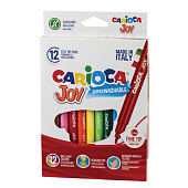 Фломастеры CARIOCA (Италия) "Joy2", 12 цветов, суперсмываемые, вентилируемый колпачок, картонная коробка, 40614