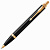 Ручка шариковая PARKER "IM Core Black Lacquer GT", черный глянцевый лак, латунь, позолота, синяя, 1931666