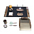 Набор GALANT настольный из мрамора, 10 предметов, испанский мрамор с серебристой отделкой, часы, 231486