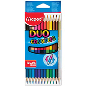 Карандаши цветные MAPED (Франция) "Color Pep's", 24 цвета, трехгранные, из липы, двусторонние, 829600