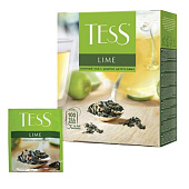 Чай TESS (Тесс) "Lime", зеленый с цедрой цитрусовых, 100 пакетиков по 1,5 г, 0920-09
