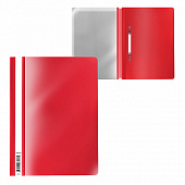 Скоросшиватель пластиковый ERICH KRAUSE "Fizzy Classic", A4, красная, до 130 листов, 0.14 мм, 50006