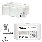 Бумага туалетная 170 м, VEIRO (Система T2/Q2), комплект 12 шт., Premium, 2-слойная, T305