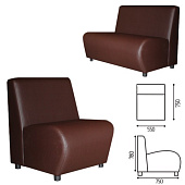 Кресло "V-600", 780х550х750 мм, без подлокотников, экокожа, коричневое
