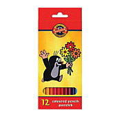 Карандаши цветные KOH-I-NOOR "Крот", 12 цветов, грифель 3,2 мм, заточенные, европодвес, 3652012026KSRV