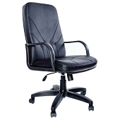 Кресло офисное "Менеджер", натуральная кожа, черное