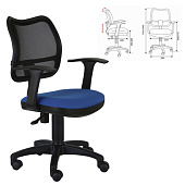 Кресло оператора CH-797AXSN с подлокотниками, комбинированное черно-синее, CH-797AXSN/26-2