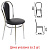 Стулья для столовых, кафе, дома "Florino", комплект 2 шт., хромированный каркас, кожзам черный