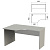 Стол письменный эргономичный "Этюд", 1400х900х750 мм, левый, серый (КОМПЛЕКТ)