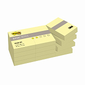 Блоки самоклеящиеся (стикеры) POST-IT Basic, комплект 12 шт., 38х51 мм, 100 л., желтые, 653R-BY