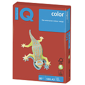 Бумага IQ (АйКью) color, А3, 80 г/м2, 500 л., интенсив кораллово-красная, CO44