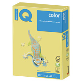 Бумага IQ (АйКью) color, А4, 80 г/м2, 500 л., умеренно-интенсив (тренд) лимонно-желтая, ZG34