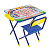 Стол детский + стул ДЭМИ, рост 2, складной, с пеналом, синий каркас, "Алфавит"
