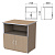 Тумба для оргтехники "Бюджет", 720х600х740 мм, 2 двери, орех онтарио, 402658-160