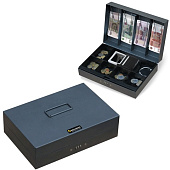Ящик для денег, ценностей, документов, печатей BRAUBERG, 80х195х290 мм, кодовый замок, темно-серый "металлик", 290457