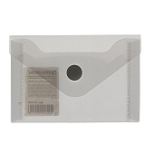 Папка-конверт с кнопкой МАЛОГО ФОРМАТА (74х105 мм), А7 (для дисконтных, банковских карт, визиток), тонир.черная, 0,18 мм, BRAUBERG, 227326