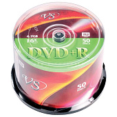 Диски DVD+R VS, 4,7Gb, 16x, 50 шт., Cake Box, VSDVDPRCB5001