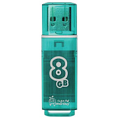 Флэш-диск 8 GB, SMARTBUY Glossy, USB 2.0, зеленый, SB8GBGS-G