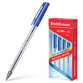 Ручка шариковая масляная ERICH KRAUSE "Ultra-10", корпус прозрачный, узел 0,7 мм, линия 0,35 мм, с