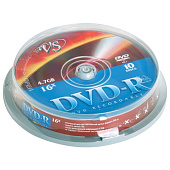 Диски DVD-R VS, 4,7 Gb, 10 шт., Cake Box, VSDVDRCB1001