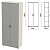 Шкаф закрытый "Этюд", 800х384х1942 мм, цвет серый (КОМПЛЕКТ)