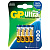 Батарейки GP Ultra Plus, AAA (LR03, 24А), алкалиновые, комплект 4 шт., в блистере, 24AUP-2CR4